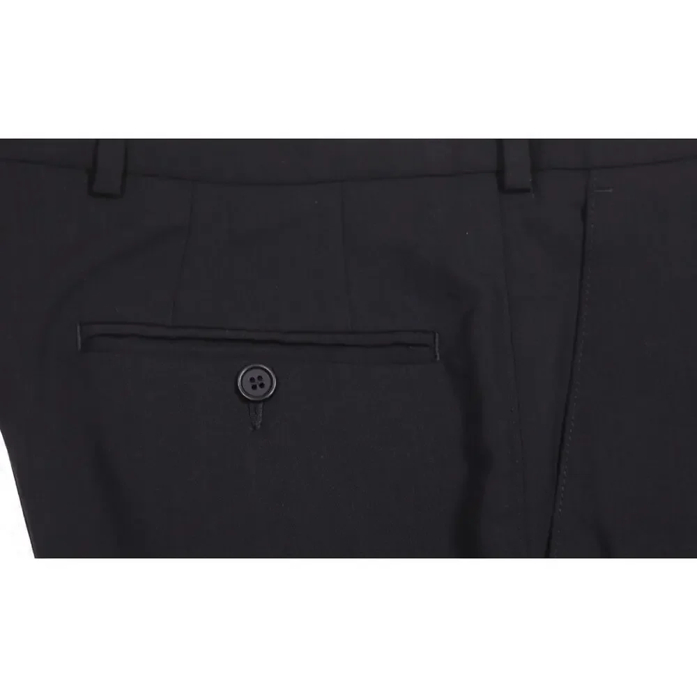 Ted Baker Mens Black Flat Front Wool Dress Pants Trousers 34x29
